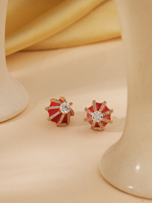 Poppy Enamel Studs