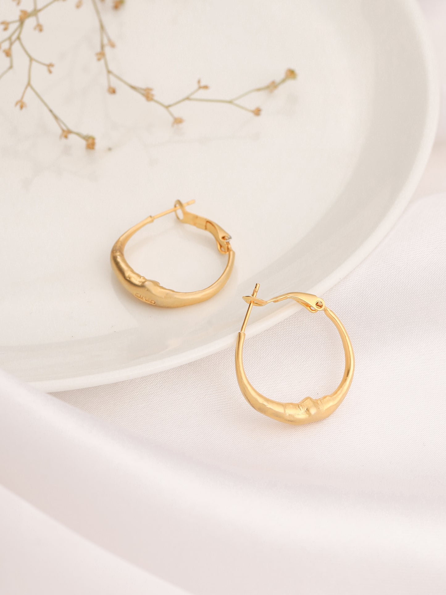 Crescent Moon Face Hoops