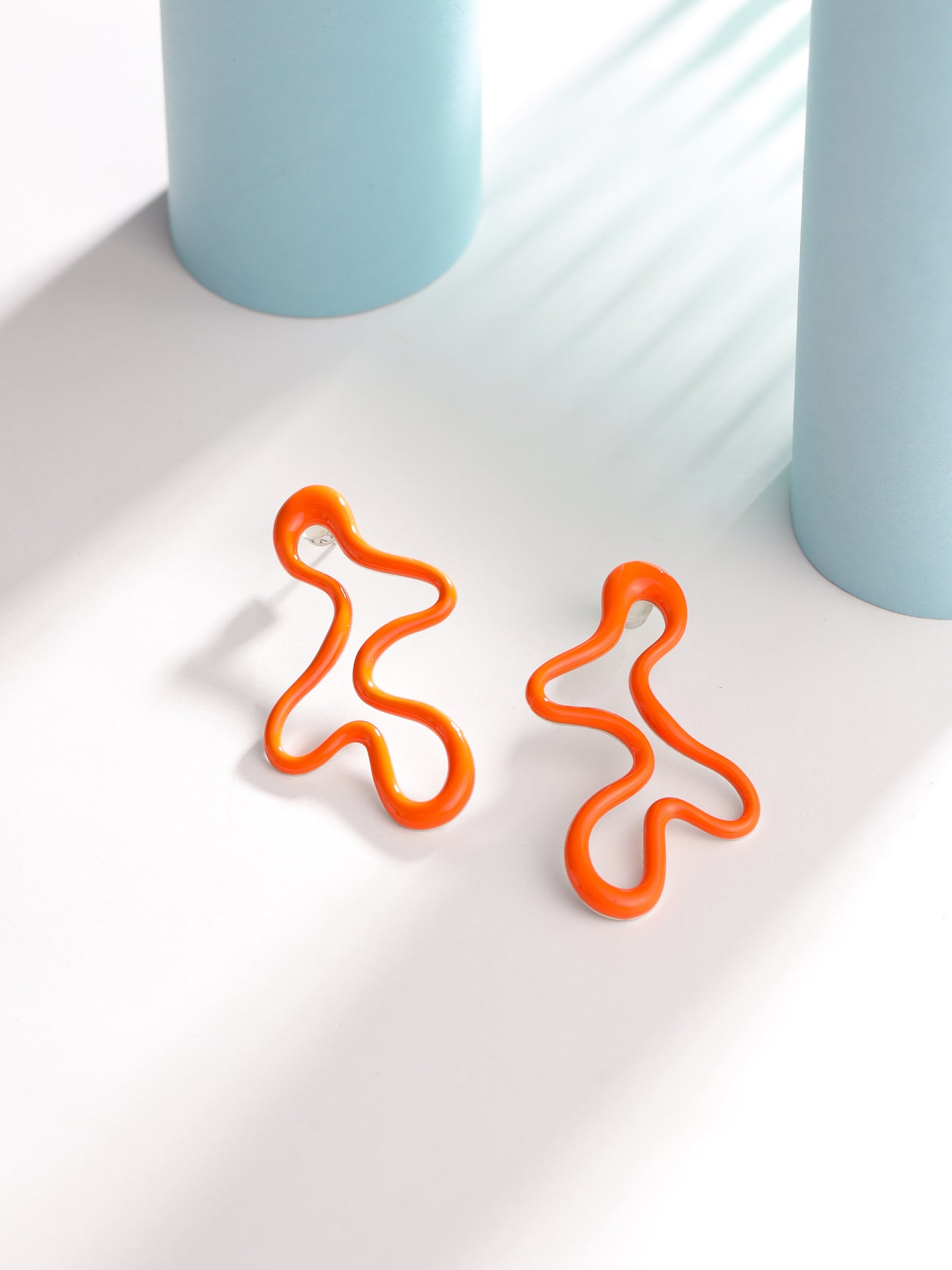 Orange Ripple Earring